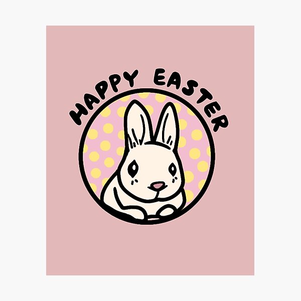 Item preview, Happy Easter Sunday Cute Bunny on Pink Moon Adorable Bunny Easter Love designed and sold by wigobun.