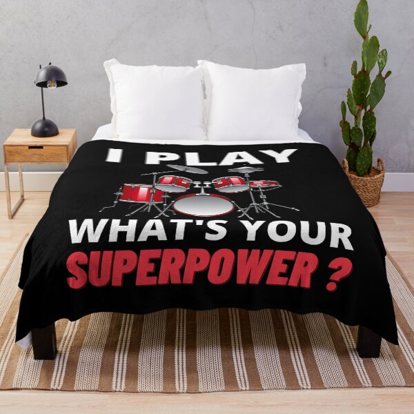 Item preview, I Play Drums What's Your Superpower For Drum Player Or Drummer As A Musician And Rock Band designed and sold by Funwithmusic.