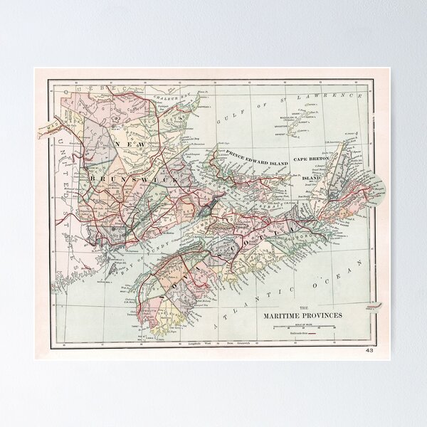 Item preview, Vintage Map of Nova Scotia  designed and sold by IndigoTDesigns.
