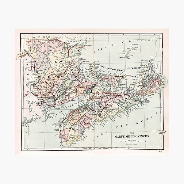 Item preview, Vintage Map of Nova Scotia  designed and sold by IndigoTDesigns.
