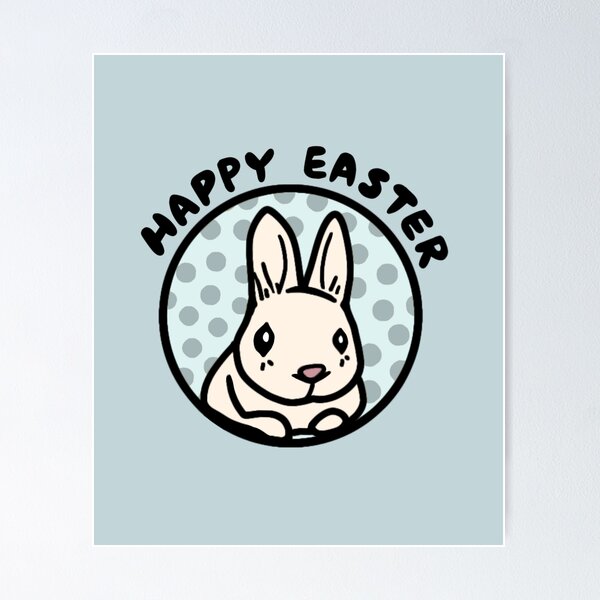 Item preview, Happy Easter Sunday 2022 | Cute Bunny on Blue Moon Adorable Bunny Easter Love designed and sold by wigobun.