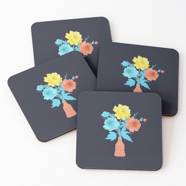 Item preview, Rose Bouquet Vase Blue Yellow Pink Roses designed and sold by Anna Lemos.