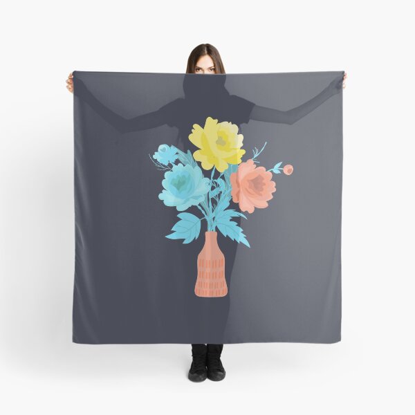 Item preview, Rose Bouquet Vase Blue Yellow Pink Roses designed and sold by Anna Lemos.