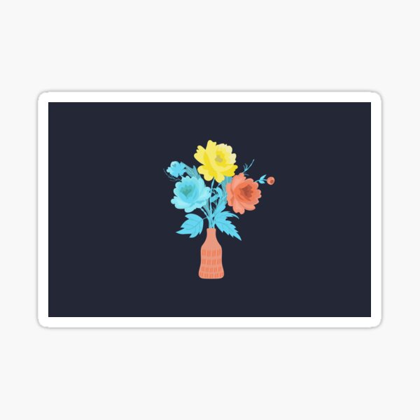 Item preview, Rose Bouquet Vase Blue Yellow Pink Roses designed and sold by Anna Lemos.