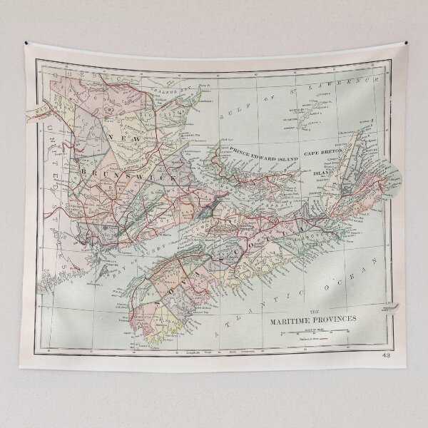 Item preview, Vintage Map of Nova Scotia  designed and sold by IndigoTDesigns.