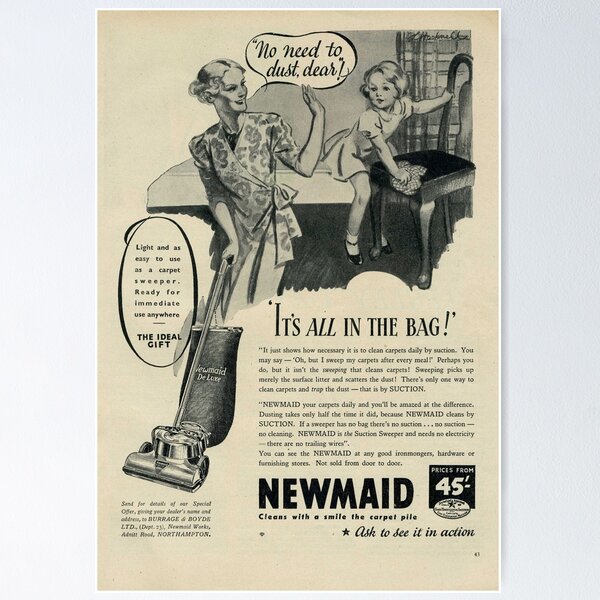 Item preview, Sexist 1938 Advert Suction Cleaner designed and sold by artfromthepast.