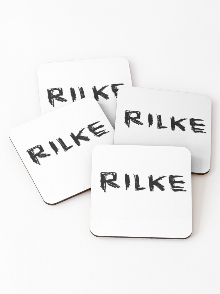 Thumbnail 1 of 5, Coasters (Set of 4), Famous Poet: Rilke, Rainer Maria Rilke designed and sold by badlydrawnbabe.