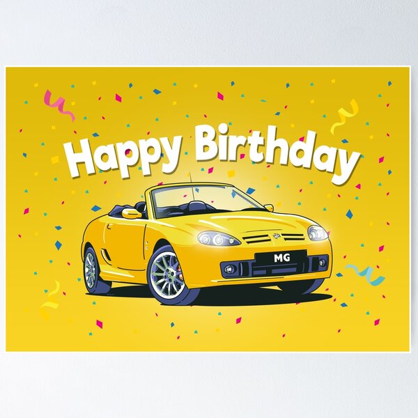 Item preview, MGTF Sunspot Yellow Car Birthday Card designed and sold by Webazoot Industries - Car Art.