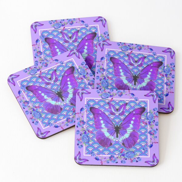 Item preview,   LILAC PURPLE BUTTERFLIES BLUE MORNING GLORIES  designed and sold by sharlesart.