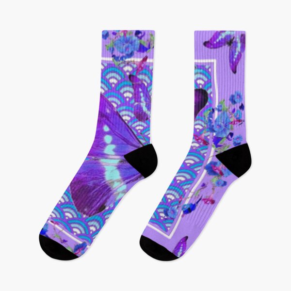 Item preview,   LILAC PURPLE BUTTERFLIES BLUE MORNING GLORIES  designed and sold by sharlesart.