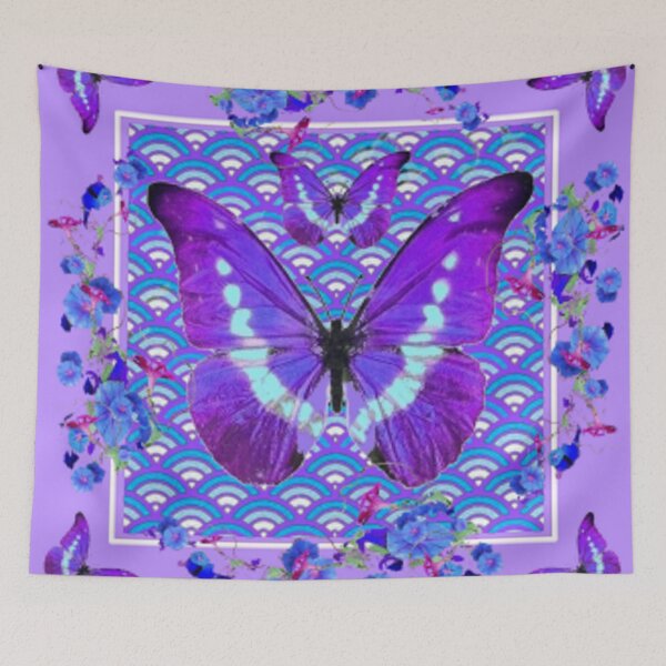 Item preview,   LILAC PURPLE BUTTERFLIES BLUE MORNING GLORIES  designed and sold by sharlesart.