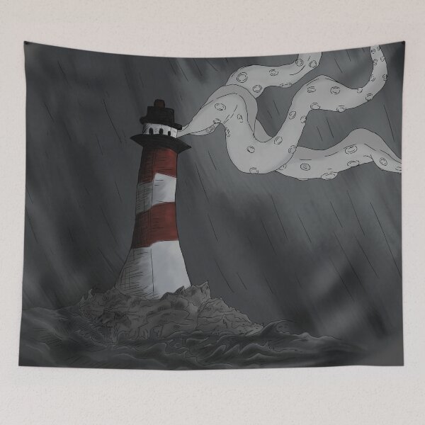Item preview, The Lighthouse & The Kraken designed and sold by SimpleAnarchy.