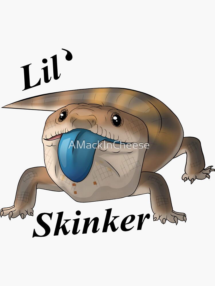Thumbnail 3 of 3, Sticker, Lil' Skinker Blue Tongue Skink Design designed and sold by AMackInCheese.