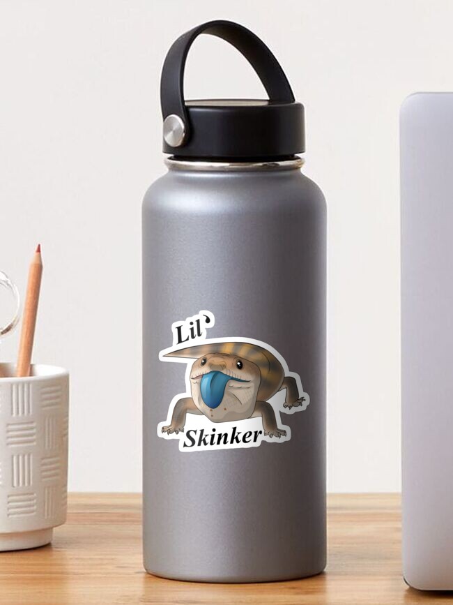Thumbnail 1 of 3, Sticker, Lil' Skinker Blue Tongue Skink Design designed and sold by AMackInCheese.