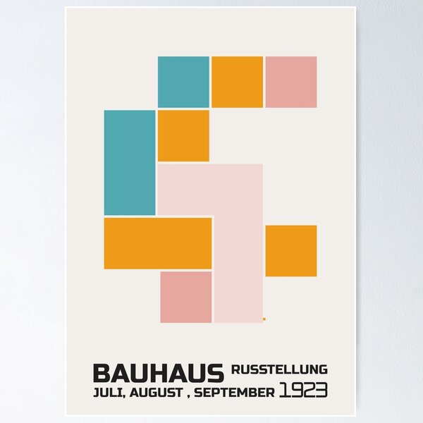 Item preview, Bauhaus - Retro / Art Deco architecture discipline from Berlin, Germany - Available in posters, etc - Pastel Shapes designed and sold by ArcFoundationCo.