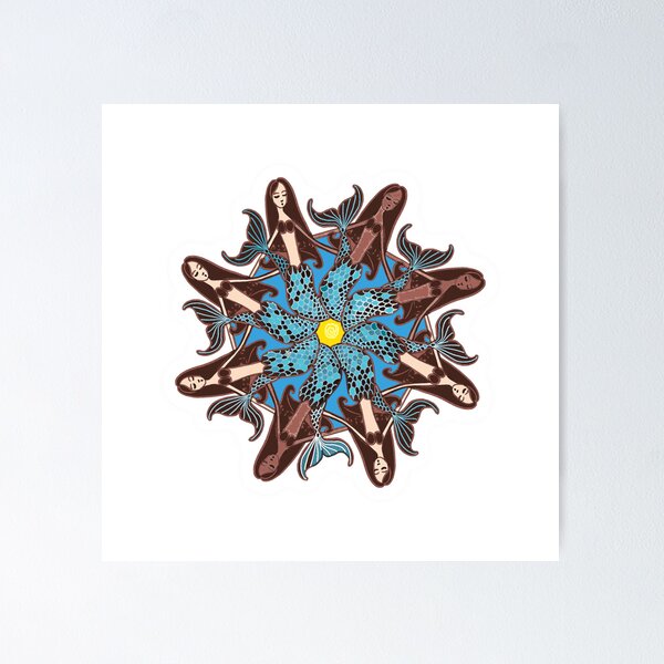 Item preview, Mermaid Mandala Sun designed and sold by imagineabel.