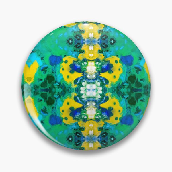 Item preview, Abstract Green, Yellow, Turquoise, Blue, and White Painting designed and sold by Creative-Voyage.