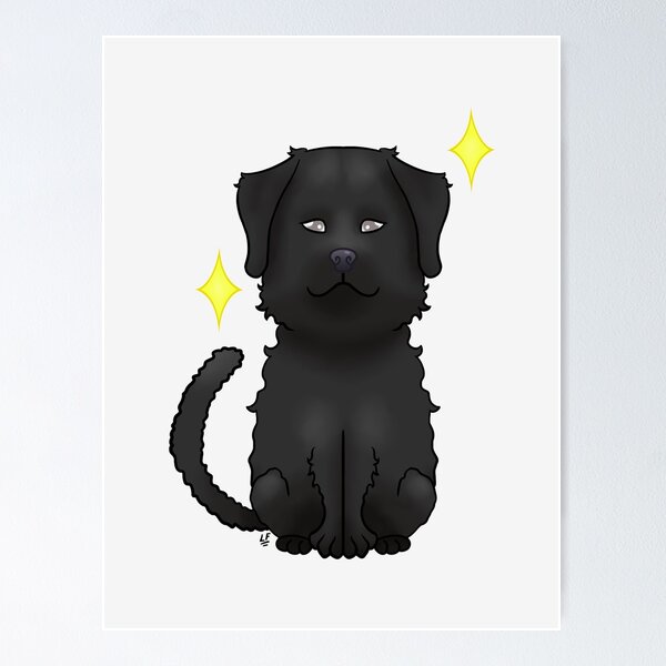 Item preview, Black curly haired retriever designed and sold by LemonFur.