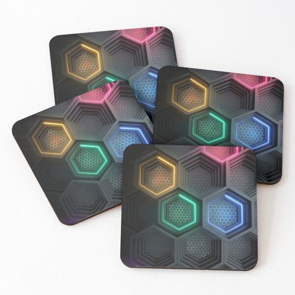 Item preview, Black and colored rectangles 3d art designed and sold by MusicSkateboard.