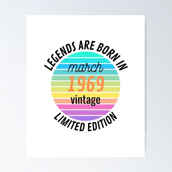 Item preview,  legends are born in March 1969 vintage designed and sold by medbouk1.