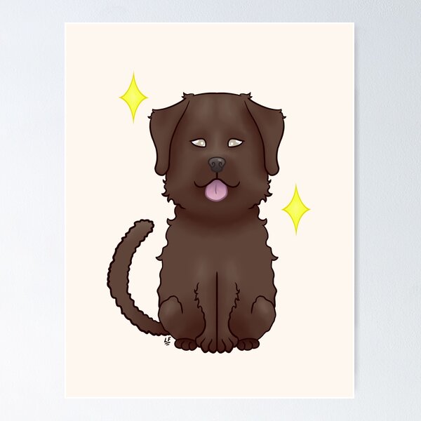 Item preview, Curly-haired retriever liver designed and sold by LemonFur.