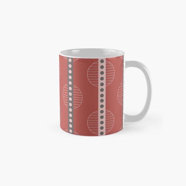Dots & Stripes in Red Pattern Classic Mug