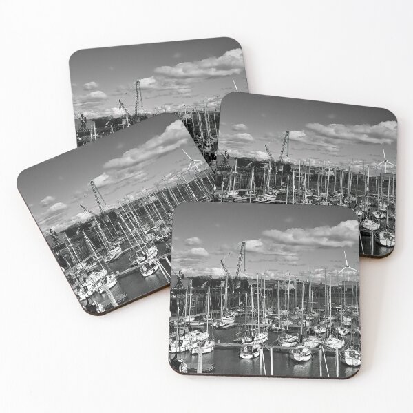 Item preview, The Marina at South Harbour in Blyth, Northumberland - monochrome designed and sold by Violaman.