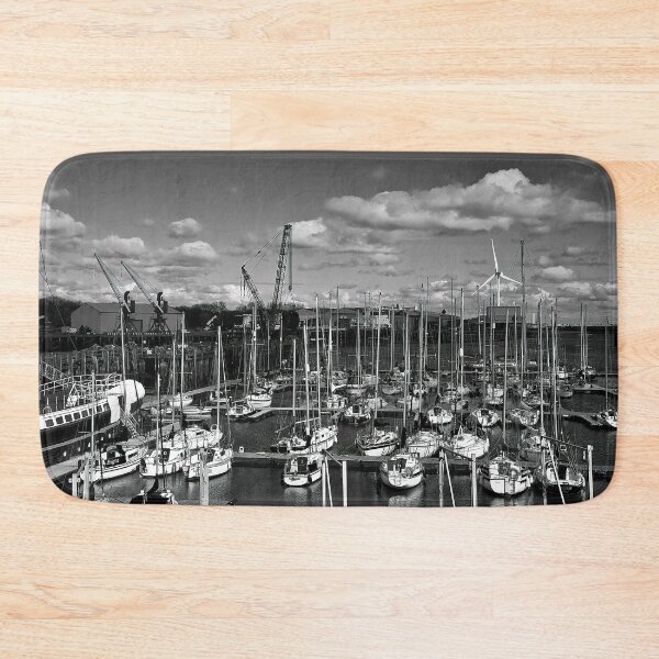 Item preview, The Marina at South Harbour in Blyth, Northumberland - monochrome designed and sold by Violaman.