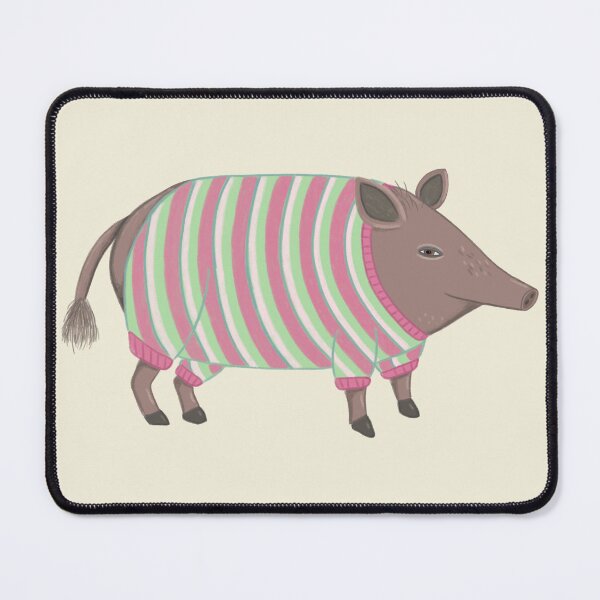 Item preview, Wild boar wearing striped sweater - pig fashion designed and sold by spiralforest.
