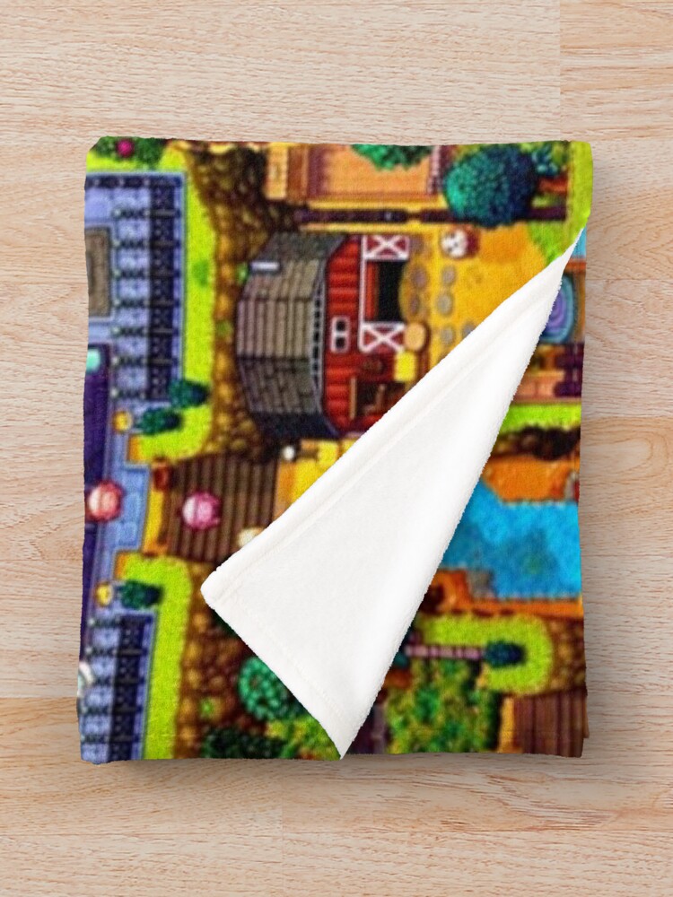 Aperçu 3 sur 6. Plaid avec l'œuvre Carte de la vallée de Stardew créée et vendue par Carinamay.