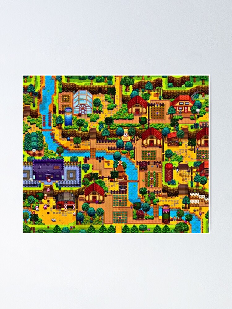 "Stardew valley map" Poster for Sale by Carinamay Redbubble