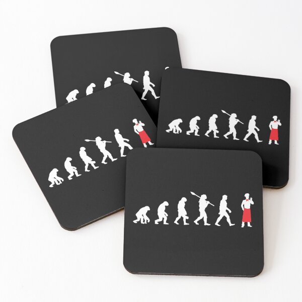 Item preview, Koch red apron - evolution of man / Darwin designed and sold by Mohja-Design.