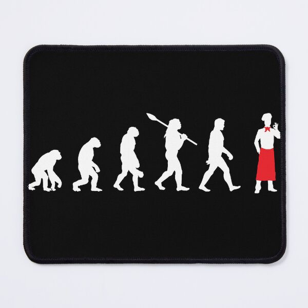Item preview, Koch red apron - evolution of man / Darwin designed and sold by Mohja-Design.