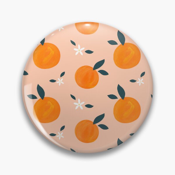 Item preview, Orange Blossom Pattern - Blush Peach Background designed and sold by HappyCatPrints.