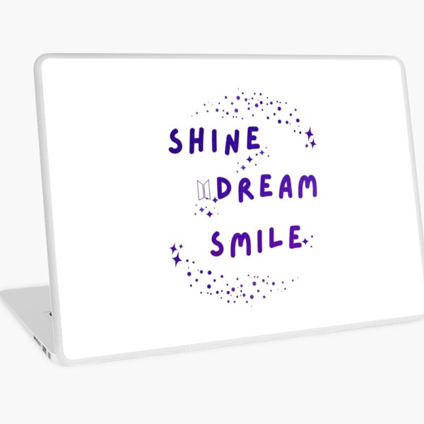 Shine Dream Smile - Mikrokosmos BTS Concert Shirt Purple Laptop Skin