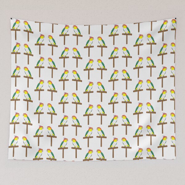 Item preview, Crazy Bird Lady with White Bellied Caiques designed and sold by Laughing Parrot Studio.
