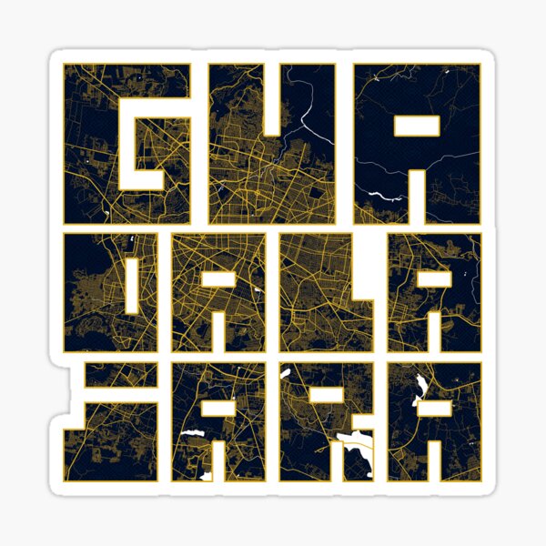 Item preview, Guadalajara City Map of Jalisco, Mexico - Gold Art Deco designed and sold by deMAP.