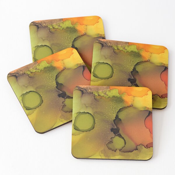 Item preview, Orange Green Abstract 61 designed and sold by artbylucie.