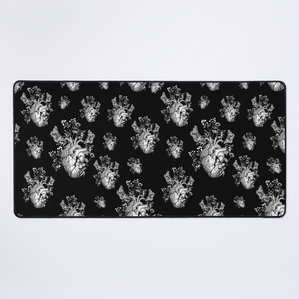 Item preview, Floral art of human heart, black and white sketch illustration designed and sold by Collagedream.