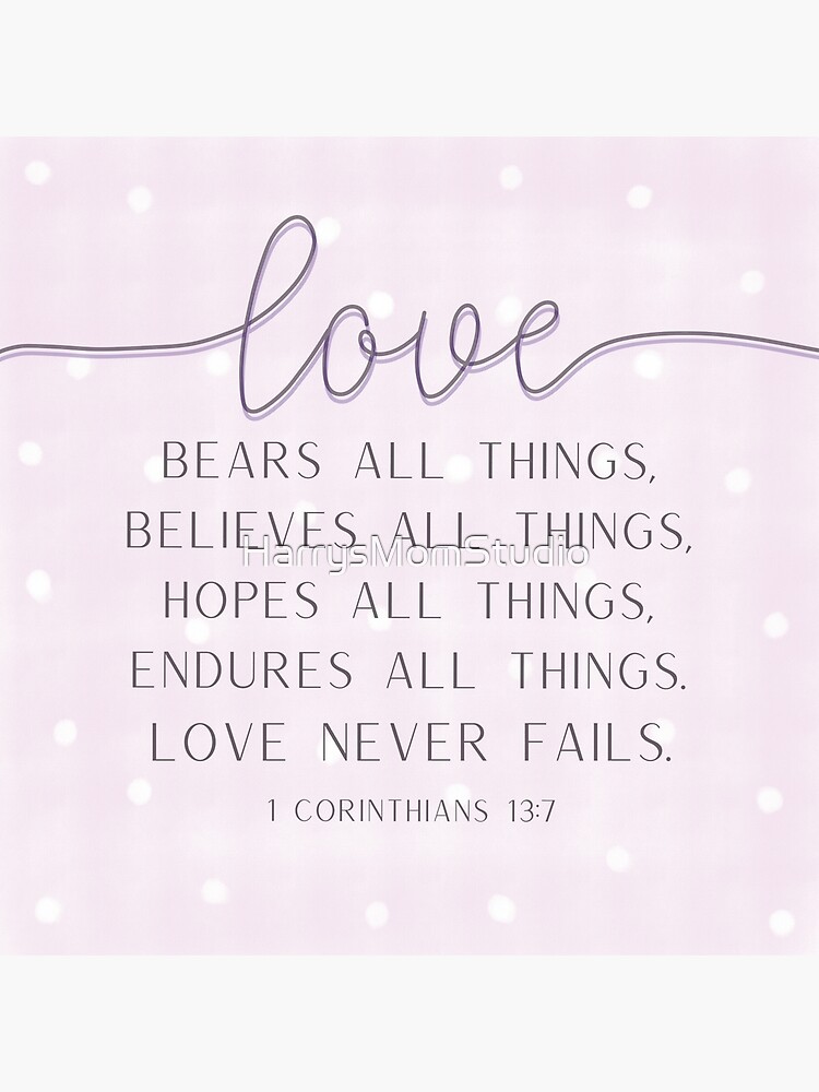 Scripture Walls Love Never Fails Corinthians 13:7 Bible Verse Canvas C -  Express Your Love Gifts