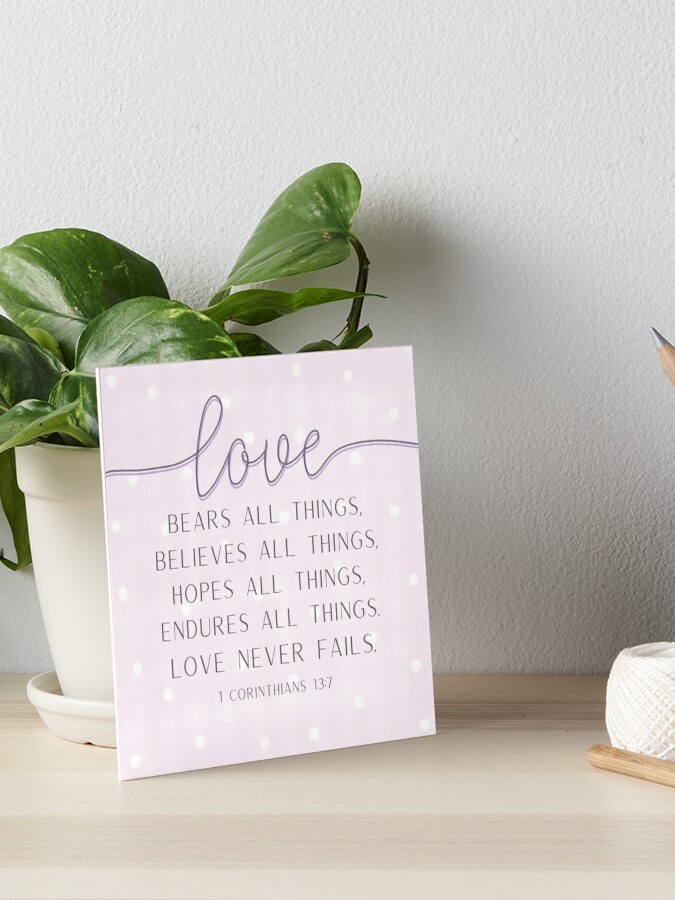 Scripture Walls Love Never Fails Corinthians 13:7 Bible Verse Canvas C -  Express Your Love Gifts