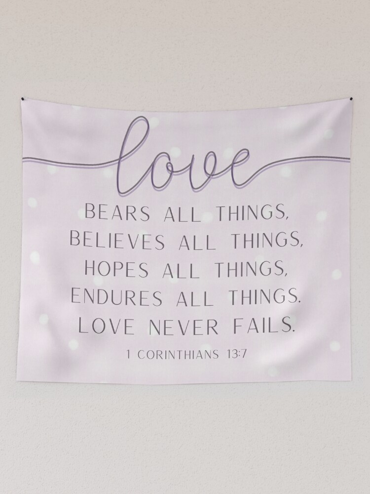 Scripture Walls Love Never Fails Corinthians 13:7 Bible Verse Canvas C -  Express Your Love Gifts