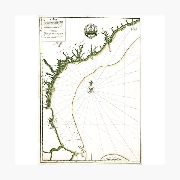 Item preview, 1776 Spanish Map of Florida Coast designed and sold by amuseXpress.