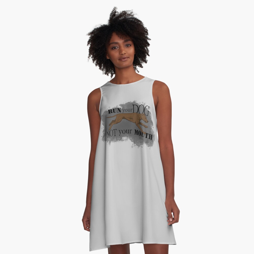 Run Your Dog Not Your Mouth American Pit Bull Terrier Rust A-Line Dress