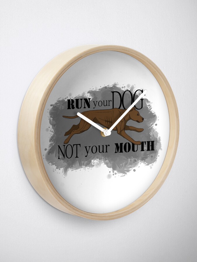 Alternate view of Run Your Dog Not Your Mouth American Pit Bull Terrier Rust Clock