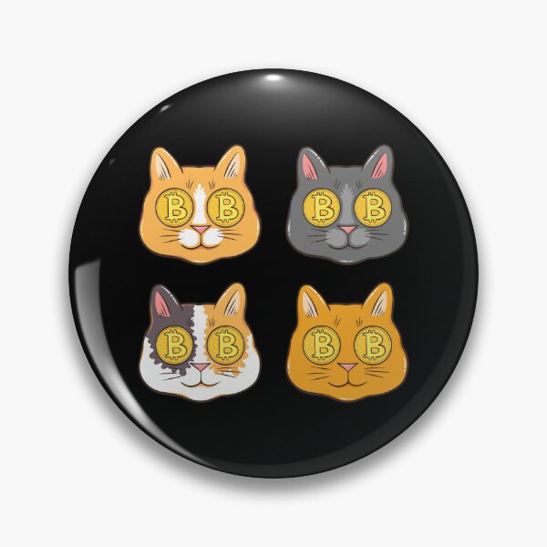 Item preview, Crypto Cat with Bitcoin Eyes Sticker Pack - for Crypto Coins Lover designed and sold by StassyDraws.