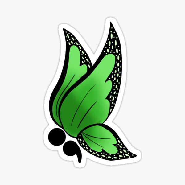 Item preview, Mental Illness Semi Colon Butterfly designed and sold by Charlotte Lowe.