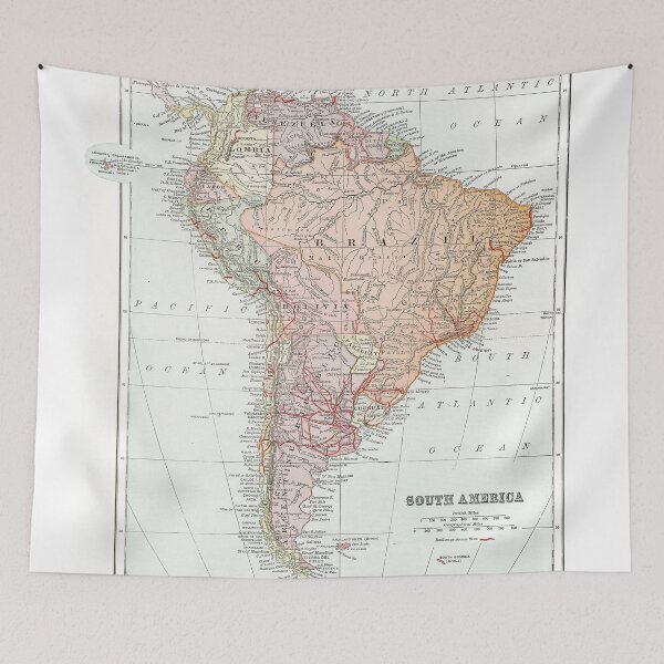 Item preview, Vintage Map of South America designed and sold by IndigoTDesigns.