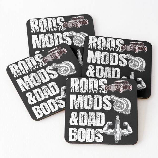 Item preview, Rods Mods & Dad Bods Funny Vintage Hot Rod Mechanic Fabricator designed and sold by CharJens.