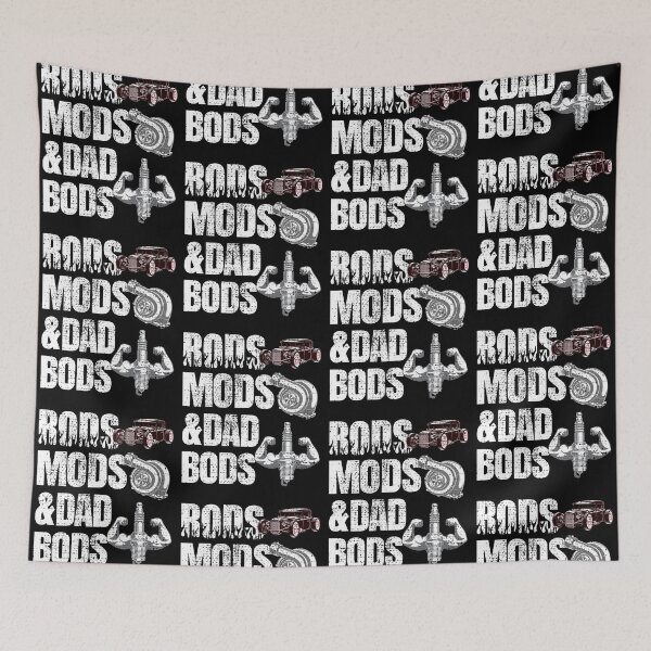 Item preview, Rods Mods & Dad Bods Funny Vintage Hot Rod Mechanic Fabricator designed and sold by CharJens.
